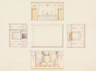 Entwurf für Decke und vier Wände eines Raumes